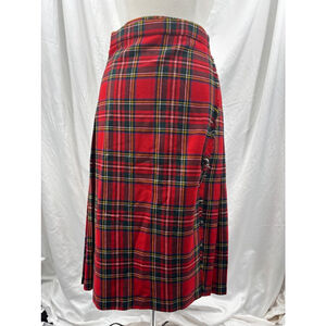 Women's vintage Pitlochry Knitwear Skirt Red Plaid